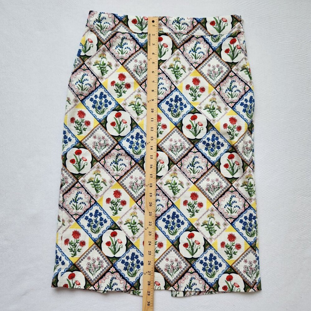 Boden Floral Patchwork Midi Pencil Skirt Floral Nature Boho Coquette Pretty Cute - Picture 10 of 10